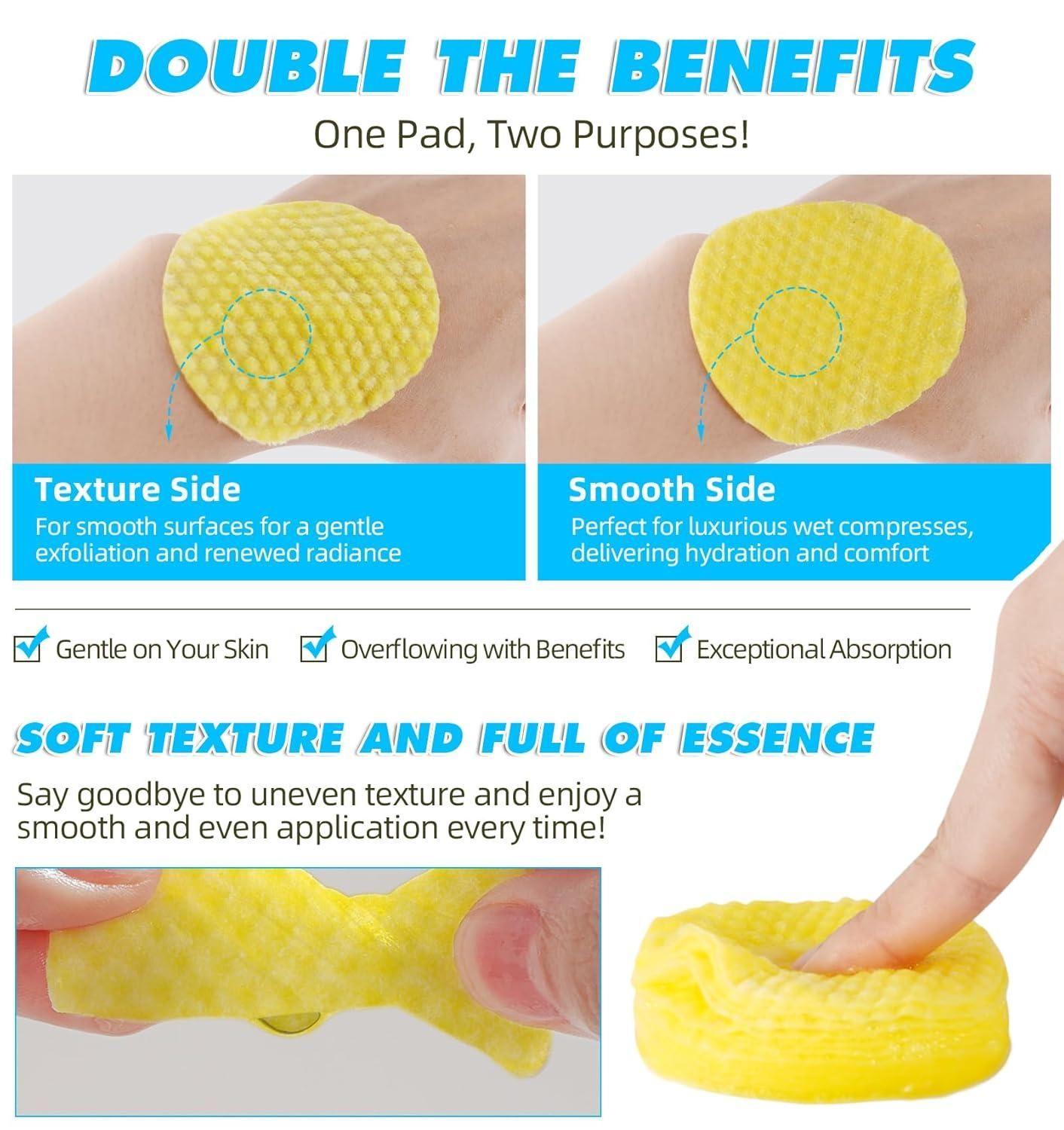 "Turmeric & Kojic Acid Brightening Cleansing Pads – 60 Count | 4.9⭐ Rated by 10,000+ Verified Users | Fades Dark Spots & Evens Skin Tone"
